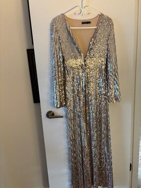 Stunning Floor Length Sequin Coat - flawless